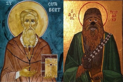 St Cuthbert (Source) and St Chewbacca (Source)